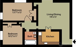 KOP Two Bedroom Floor Plan